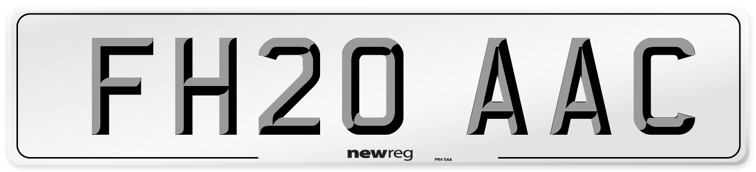 FH20 AAC Number Plate from New Reg